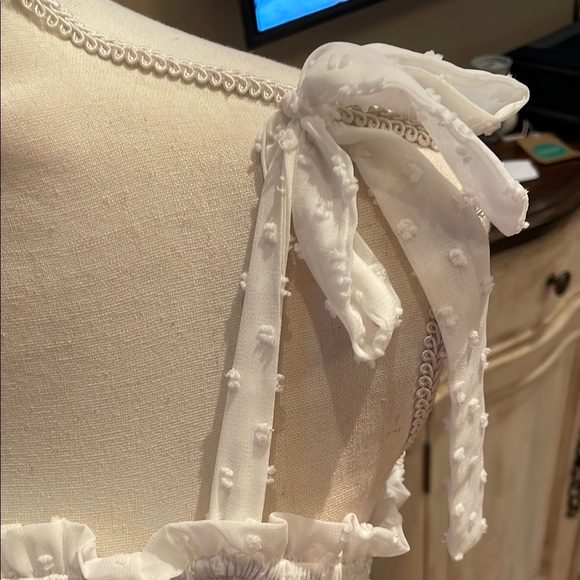 White polka-dot Sleeveless Sundress - Picture 6 of 6